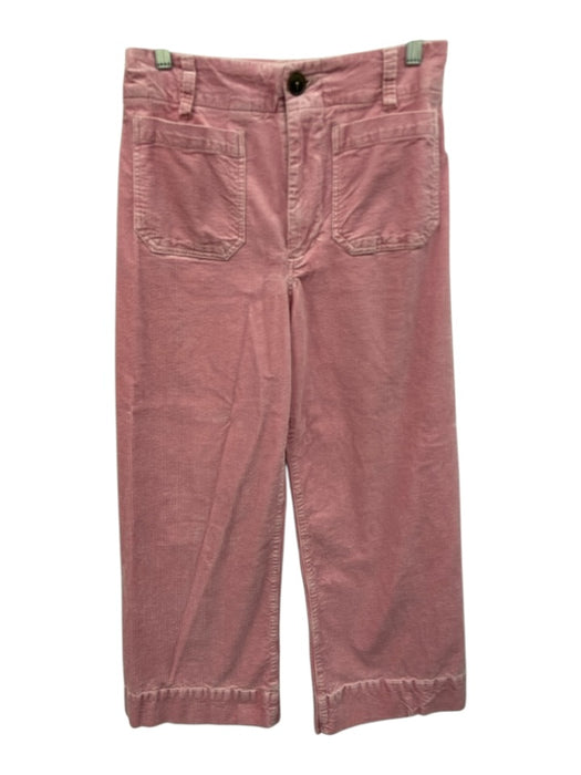 Maeve Size 28 Pink Cotton & Modal Corduroy Wide Leg Pockets Pants Pink / 28