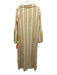 Mille Resort & Travel Size S Yellow & Cream Cotton Striped V Neck Dress Yellow & Cream / S