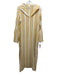 Mille Resort & Travel Size S Yellow & Cream Cotton Striped V Neck Dress Yellow & Cream / S