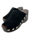 Ganni Shoe Size 39 Black & Dark Brown Leather Upper Criss Cross Peep Toe Clogs Black & Dark Brown / 39