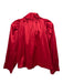 Buru Size Medium Red Long Sleeve Satin Button Front Embellished Top Red / Medium