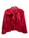 Buru Size Medium Red Long Sleeve Satin Button Front Embellished Top Red / Medium