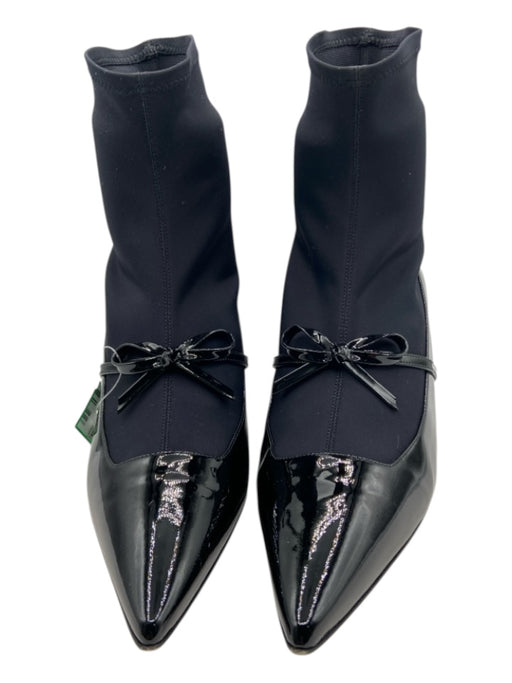 Manolo Blahnik Shoe Size 37 Black Patent Leather Sock Ankle Solid Low Heel Pumps Black / 37