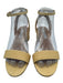 Aquazzura Shoe Size 36.5 Sand Beige Woven Raffia Block Heel Ankle Buckle Sandals Sand Beige / 36.5