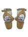 Aquazzura Shoe Size 36.5 Sand Beige Woven Raffia Block Heel Ankle Buckle Sandals Sand Beige / 36.5