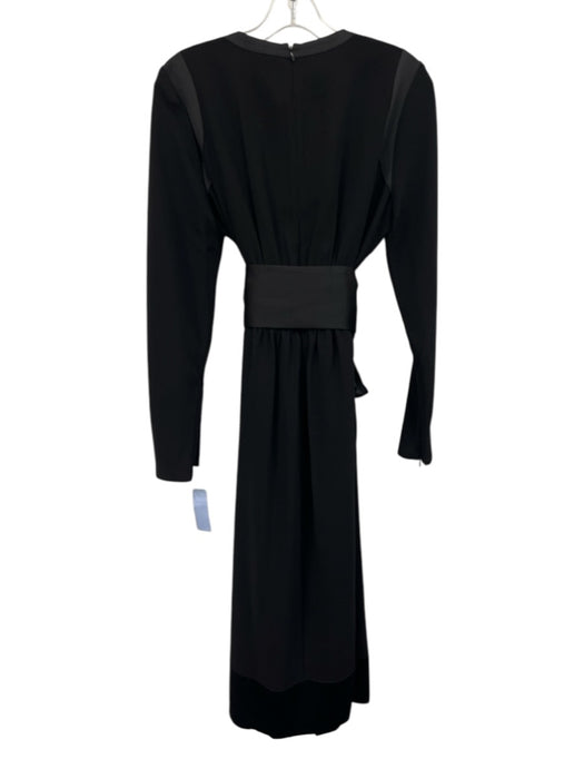 ME+EM Size 8 Black Polyester Long Sleeve Maxi Fabric Block Dress Black / 8