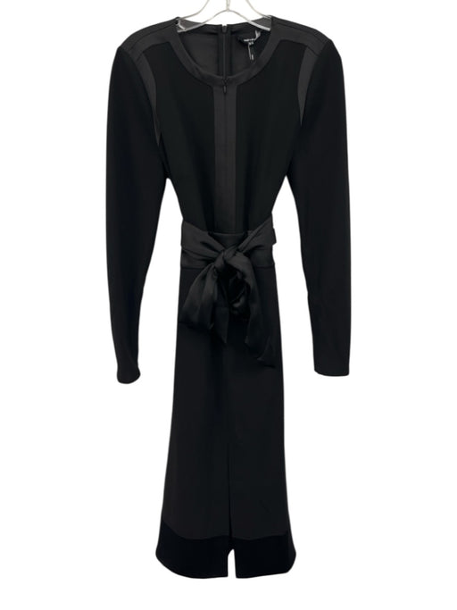 ME+EM Size 8 Black Polyester Long Sleeve Maxi Fabric Block Dress Black / 8