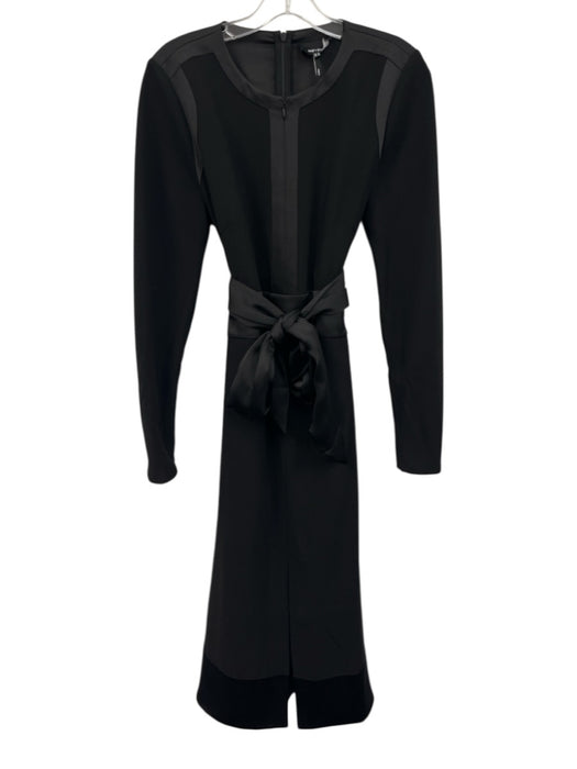 ME+EM Size 8 Black Polyester Long Sleeve Maxi Fabric Block Dress Black / 8