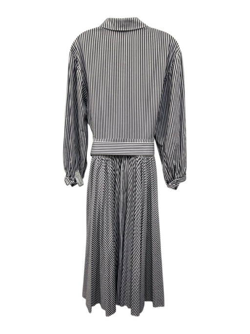 Hunter Bell Size 8 Navy & white Cotton Long Sleeve Stripes Maxi Dress Navy & white / 8