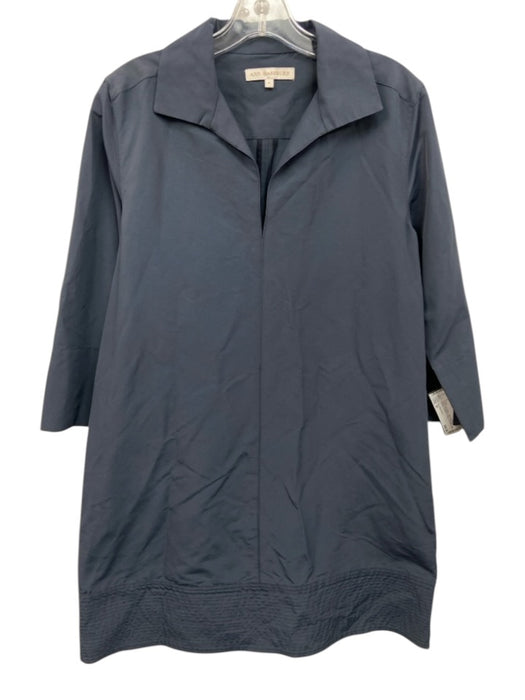 Ann Mashburn Size M Dusty Navy Blue Cotton Blend 3/4 Sleeve Pocketed Shift Dress Dusty Navy Blue / M