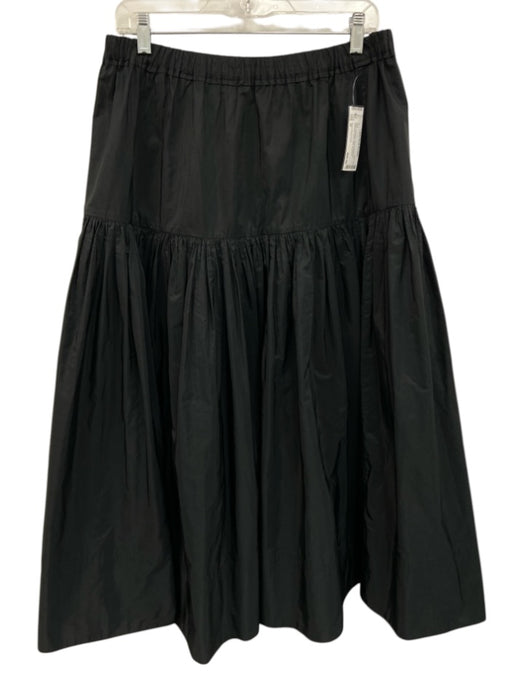 Tanya Taylor Swim Size M Black Polyester Elastic Waistband Gathered Tiered Skirt Black / M