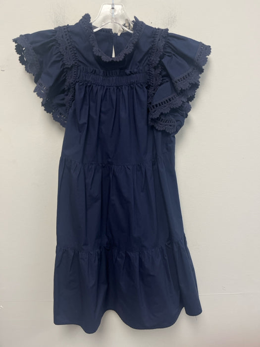 Sea New York Size XS Navy Cotton Blend Smocked short sleeve Dress
