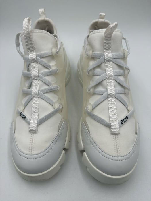 Christian Dior Shoe Size 38.5 White Leather & Synthetic Lace Up Low Top Sneakers