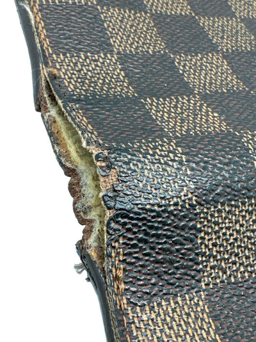 Louis Vuitton Brown Coated Canvas Damier Ebene Snap Closure Multi pocket Wallets