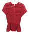 Carolina K Size XS Red Cotton & Viscose Short Sleeve Lace Overlay Top Red / XS