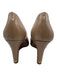Tory Burch Shoe Size 8.5 Beige Patent Leather Round Toe Gold Logo Wedge Pumps Beige / 8.5
