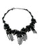 Banana Republic Black & Gunmetal Silver Tone Metal Beaded Rhinestone Necklace Black & Gunmetal