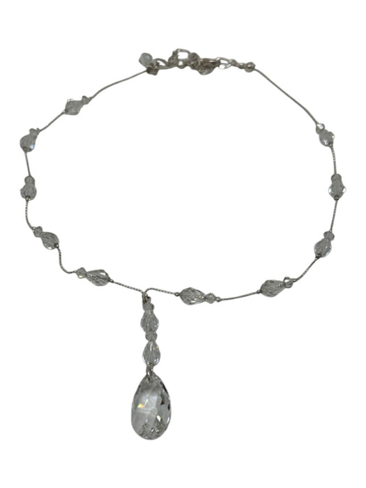 No Brand Clear & Silver Facet Cut Station Beads Silver Chain Detail Drop Jewelry Clear & Silver
