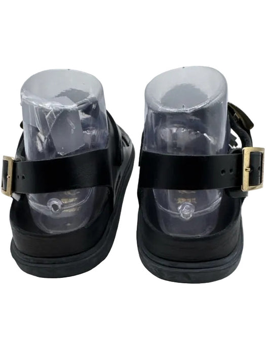 Birkenstock Shoe Size 38 Black Leather Gold hardware Buckle Strap Sandals