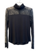 Karen Millen Size 8 Black Viscose Blend Long Sleeve Lace Detail high neck Top Black / 8