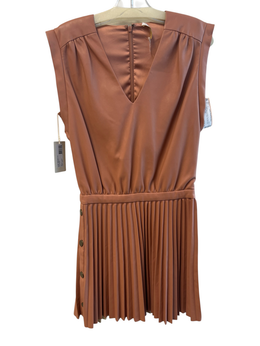 Ramy Brook Size 2 Pink No Fabric Tag Sleeveless Pleated Detail V Neck Dress Pink / 2