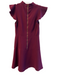 Rachel Zoe Size 2 Burgundy Polyester Blend Cap Sleeve solid color Back Zip Dress Burgundy / 2