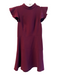 Rachel Zoe Size 2 Burgundy Polyester Blend Cap Sleeve solid color Back Zip Dress Burgundy / 2