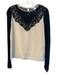 Diane Von Furstenberg Size 2 Pink & Black Silk Blend Long Sleeve Lace Detail Top Pink & Black / 2