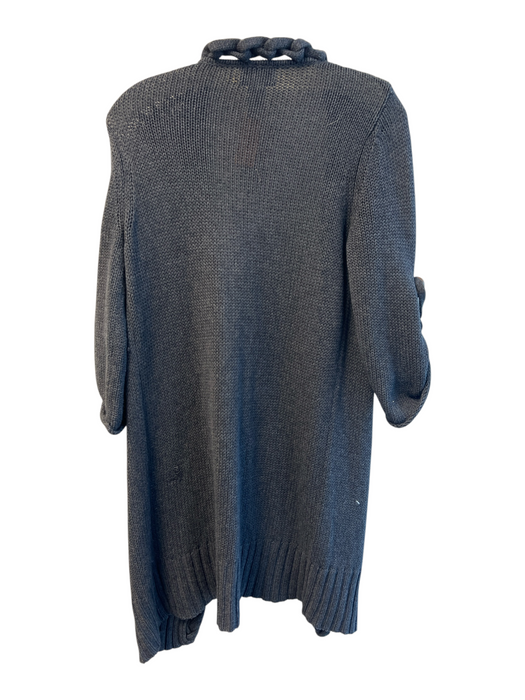 Neiman Marcus Size S Grey Cotton & Cashmere Knit Long Sleeve Long Sweater Grey / S