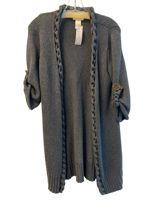 Neiman Marcus Size S Grey Cotton & Cashmere Knit Long Sleeve Long Sweater Grey / S