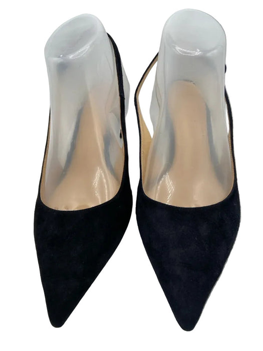 Ann Mashburn Shoe Size 38 Black Suede Pointed Toe Slingback Pumps