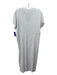 Sminfinity Size M White Cotton Short Sleeve V Neck Ribbed Solid Dress White / M