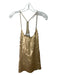 Tibi Size 6 Gold Silk Sequin Sleeveless Tank Top Gold / 6