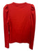 Veronica Beard Size S Red Cotton Long Sleeve Ribbed Solid Buttons Top Red / S