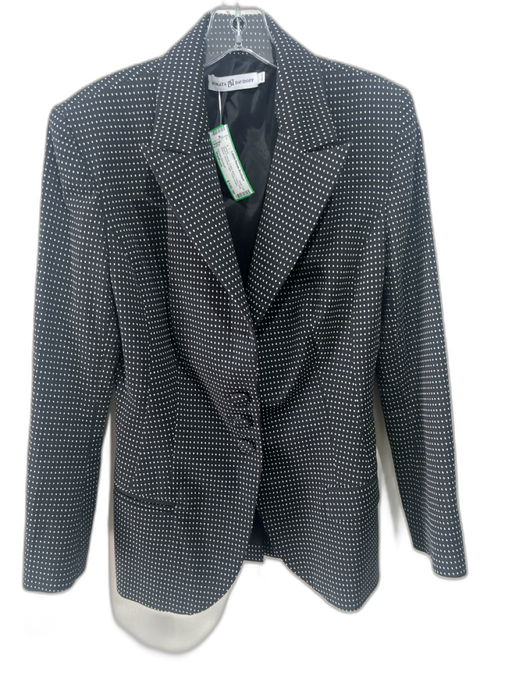 Donata Davidoff Size Medium Black & White Cotton Blend Polka Dots Blazer Jacket Black & White / Medium
