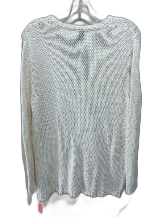 Private 02 04 Size Medium Cream White Cotton & Cashmere Knit V Neck Cardigan Cream White / Medium