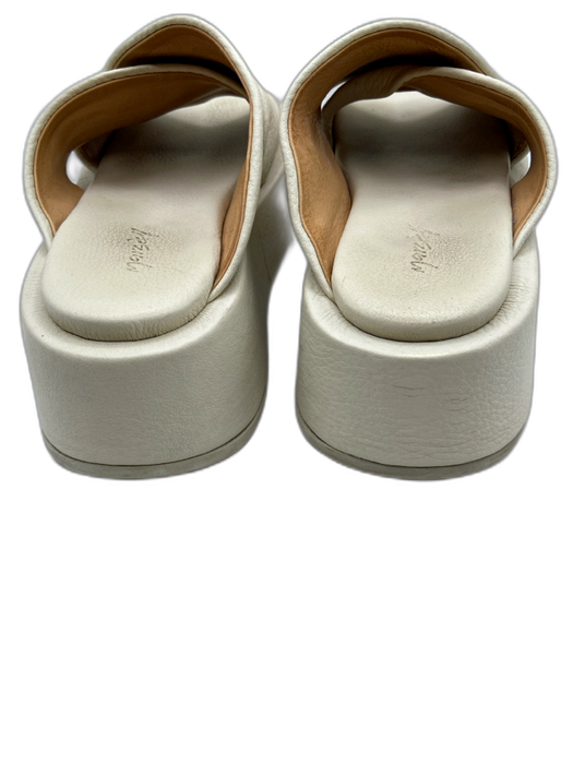 Marsell Shoe Size 37 Cream White Leather Upper Criss Cross Platform Sandals Cream White / 37