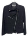 Veronica Beard Size S Black Nylon Blend Silver Tone Accent Zip Up Moto Jacket Black / S