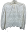 Natalie Martin Size M White Cotton Floral Eyelet Long Balloon Sleeve Top White / M