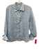 lu•ciee Size S/M Light Blue Ramie Long Sleeve Buttons Collar Blouse Top Light Blue / S/M