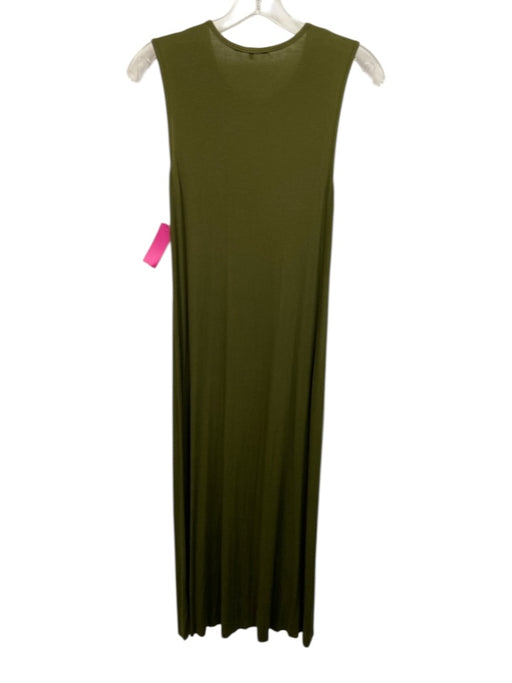 Beautiful People Size M Olive Green Tencel & Spandex Sleeveless Rib Knit Dress Olive Green / M
