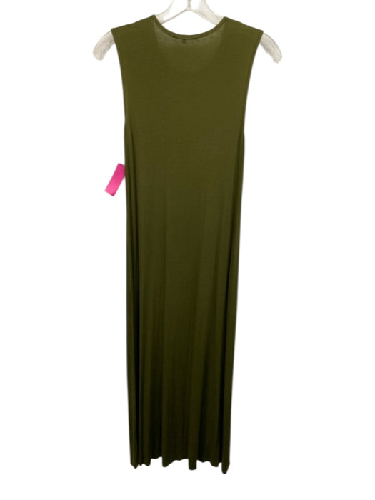 Beautiful People Size M Olive Green Tencel & Spandex Sleeveless Rib Knit Dress Olive Green / M