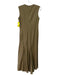 Joseph Size Small Olive Green Cotton Blend Sleeveless Paneled Midi Pleated Dress Olive Green / Small