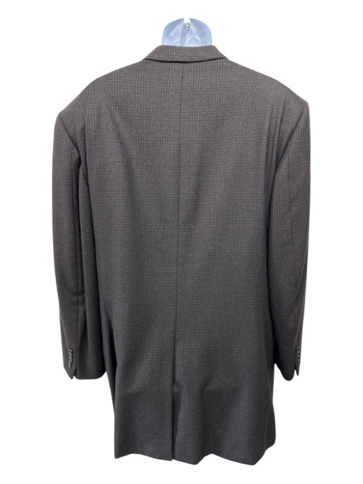 Oxxford Brown & Navy Wool Blend Plaid 2 Button Men's Blazer Brown & Navy / Est 44