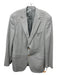 H Stockton Gray & White Wool Blend Plaid 2 Button Men's Blazer Gray & White / 44L