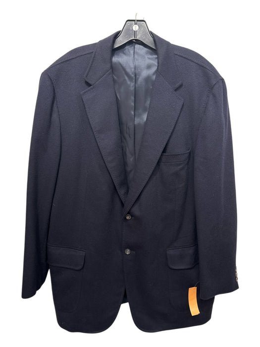 Samuelsohn Navy Wool Blend Solid 2 Button Men's Blazer Navy / 46L