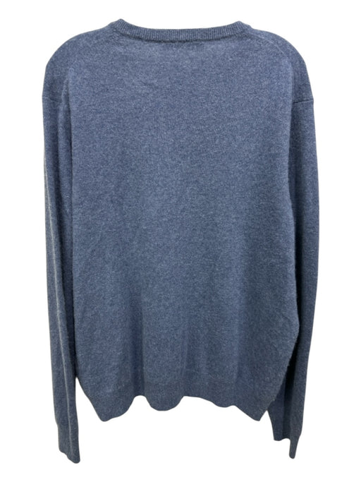 Saks Fifth Ave Size L Blue Cashmere V Neck Long Sleeve Men's Sweater Blue / L