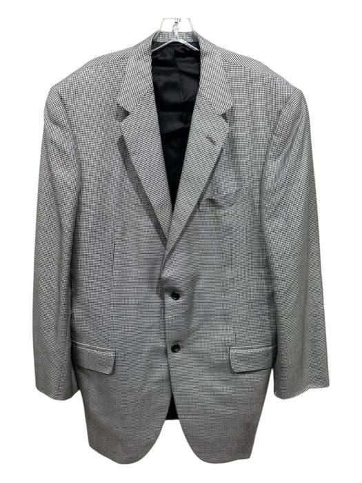 H Stockton White & Black Wool Houndstooth 2 Button Men's Blazer White & Black / 46
