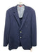 H Stockton Blue Wool Solid 2 Button Men's Blazer Blue / 46