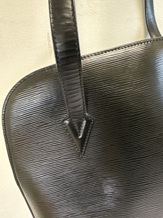 Louis Vuitton Black Leather Epi Zip Close Top Handle Shoulder Bag